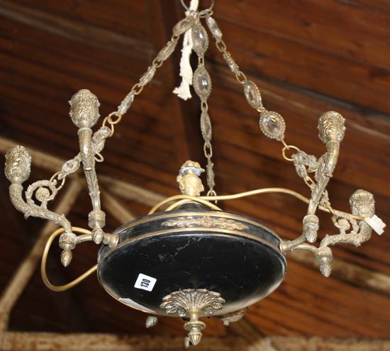 Empire style gilt metal electrolier(-)